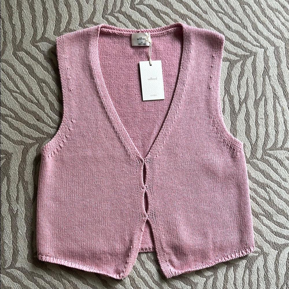 NWT Aritzia Wilfred Basque Vest - Tart Pink CURRENT SEASON
